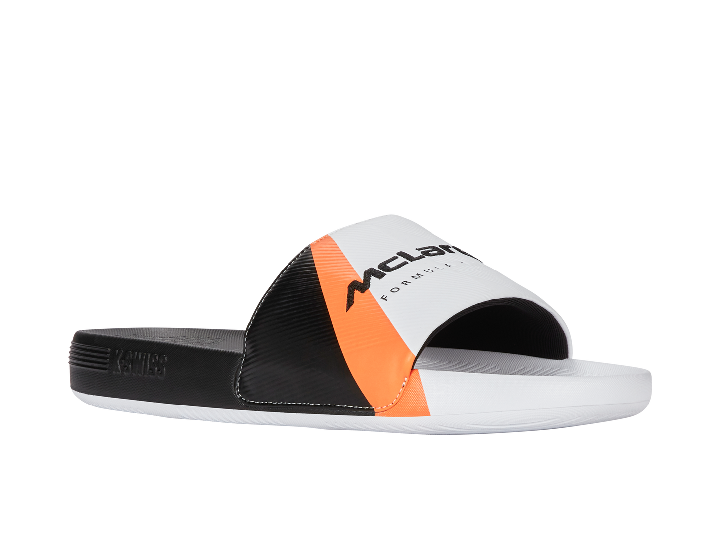 04422-196-M | SLIDE SANDAL X MCLAREN F1 TEAM | WHITE/BLACK/PAPAYA