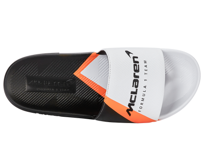 04422-196-M | SLIDE SANDAL X MCLAREN F1 TEAM | WHITE/BLACK/PAPAYA