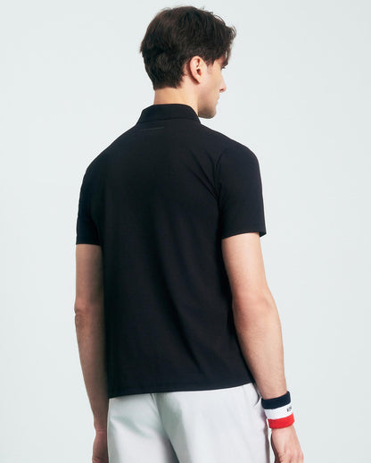 1011571-008 | HERREN UPF50+ SCHWEISSABLEITENDES SCHNELL TROCKNENDES POLOSHIRT | SCHWARZ