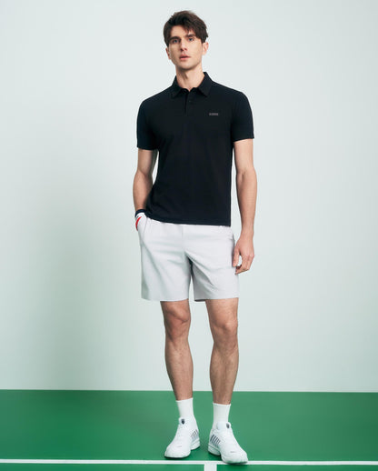 1011571-008 | HERREN UPF50+ SCHWEISSABLEITENDES SCHNELL TROCKNENDES POLOSHIRT | SCHWARZ