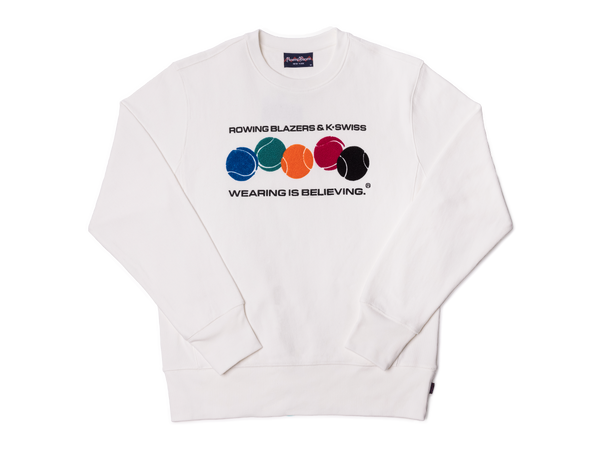 106074-100 | ROWING BLAZERS X K-SWISS CREWNECK-SWEATSHIRT | WEISS