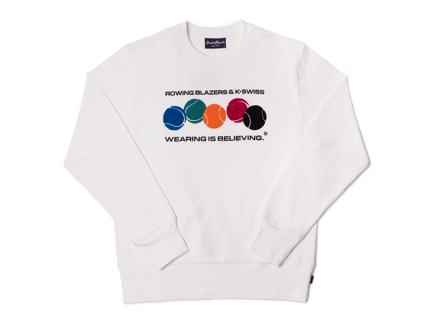 106074-100 | ROWING BLAZERS X K-SWISS CREWNECK-SWEATSHIRT | WEISS