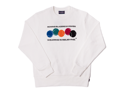 106074-100 | ROWING BLAZERS X K-SWISS CREWNECK-SWEATSHIRT | WEISS