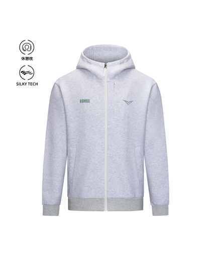 1713349-099 | K- SWISS X ANDREY RUBLEV UNISEX KUBE HOODED JACKET | GREY