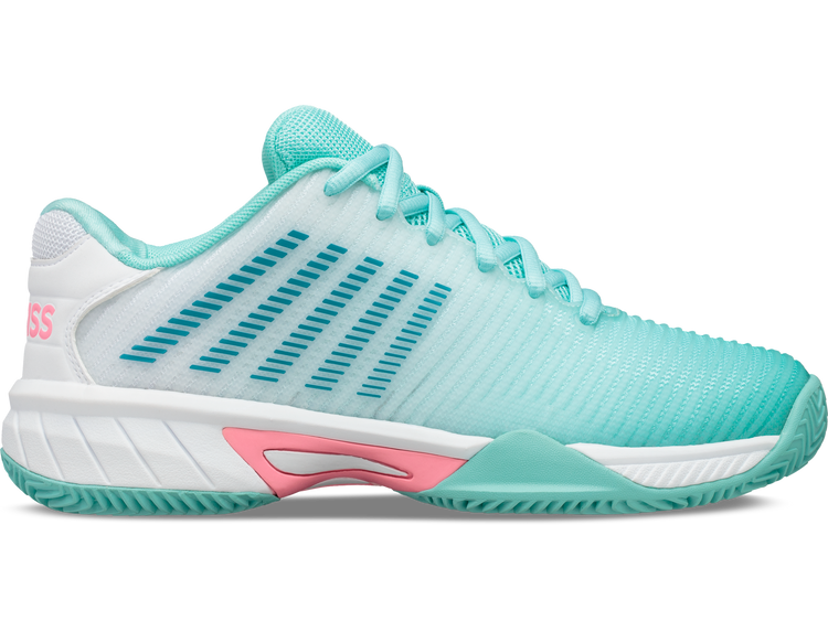 86614-439-M | HYPERCOURT EXPRESS 2 CLAY | ARUBA BLUE/WHITE/SOFT NEON PINK