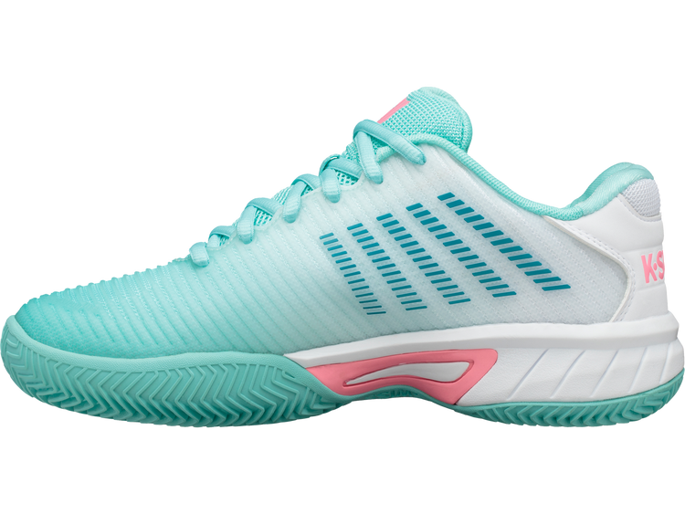 86614-439-M | HYPERCOURT EXPRESS 2 CLAY | ARUBA BLUE/WHITE/SOFT NEON PINK