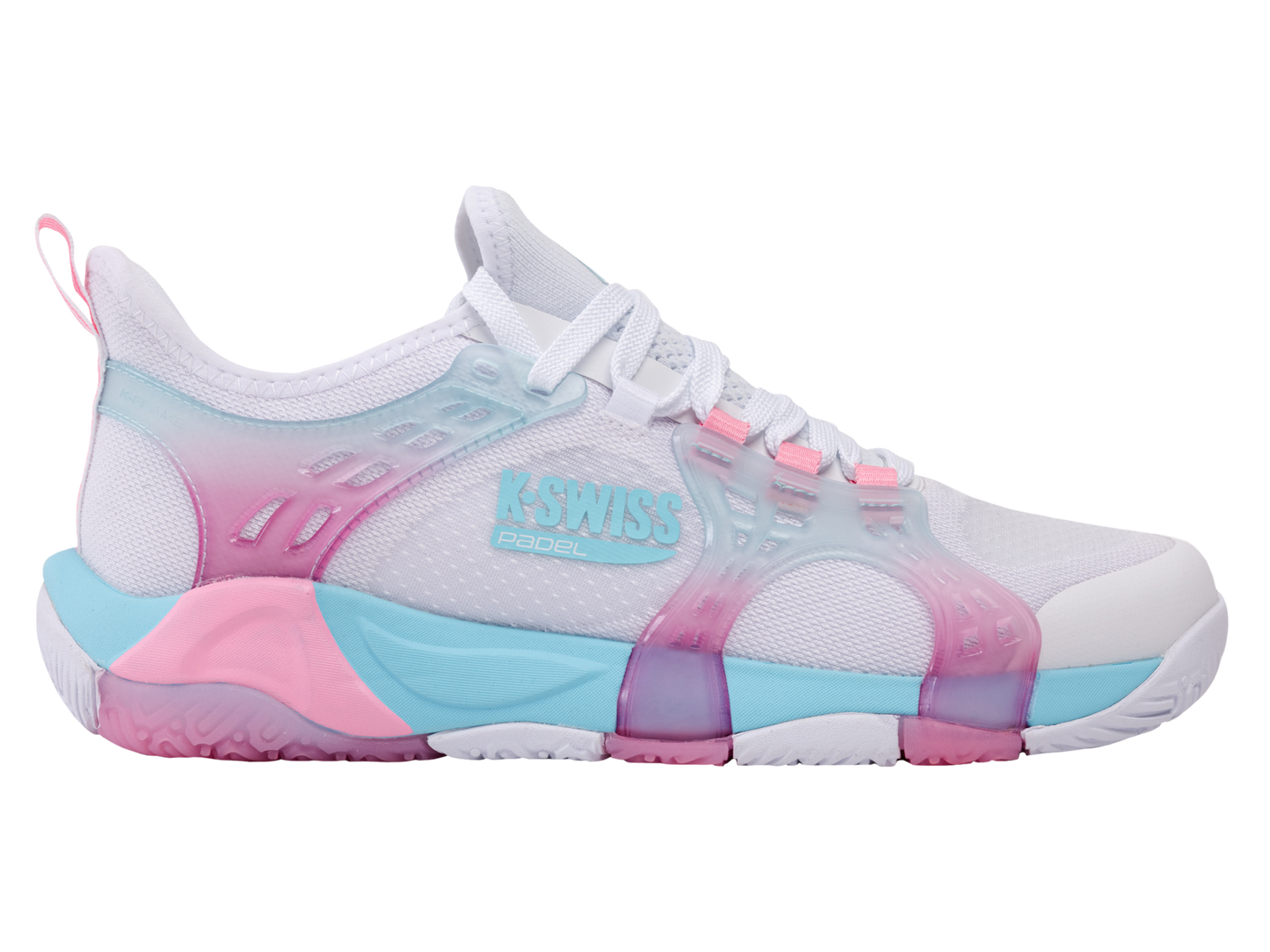 94597-146-M | K-FRAME PADEL | WHITE/SOFT NEON BLUE/NEON BUBLE GUM