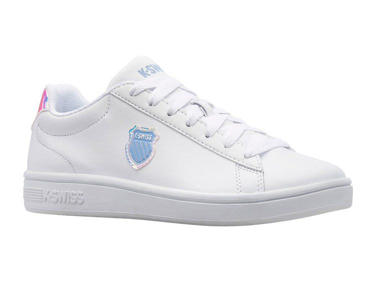 96599-161-M | COURT SHIELD | WHITE/CHAMBRAY BLUE/SAND CORAL