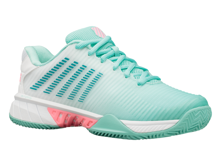 96614-439-M | HYPERCOURT EXPRESS 2 CLAY | ARUBA BLUE/WHITE/SOFT NEON PINK