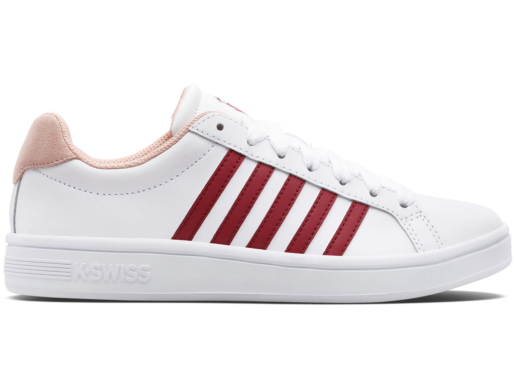 97011-116-M | COURT TIEBREAK | WHITE/BURGUNDY/PEACHY KEEN