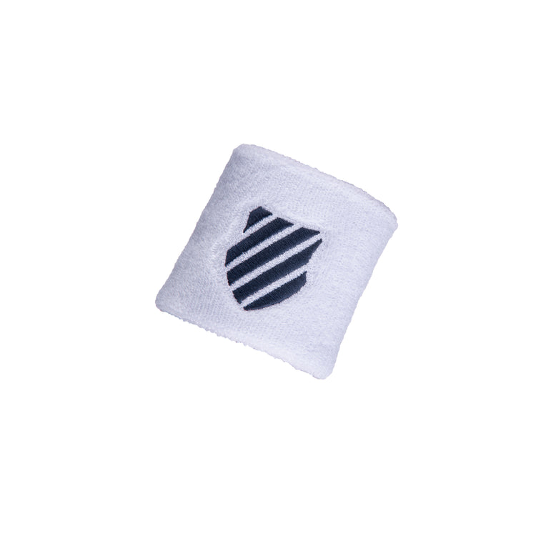 WB026-126 | WRISTBAND 2-PACK SHIELD | WHITE/BRUNNER BLUE