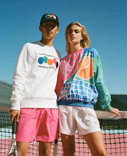 106074-100 | ROWING BLAZERS X K-SWISS CREWNECK-SWEATSHIRT | WEISS