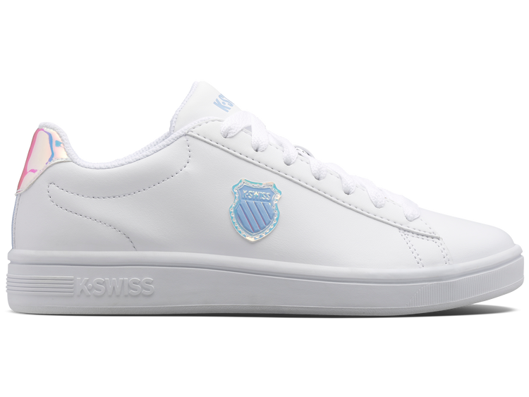 96599-161-M | COURT SHIELD | WHITE/CHAMBRAY BLUE/SAND CORAL